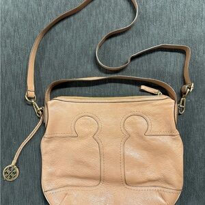 Tory Burch Tan Hobo Bag with Adjustable Strap and Gold Hardware